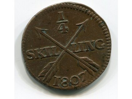 ŠVÉDSKO. 1/4 skilling 1807.
