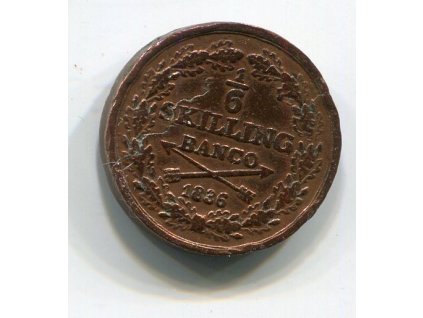 ŠVÉDSKO. 1/6 skilling 1836.