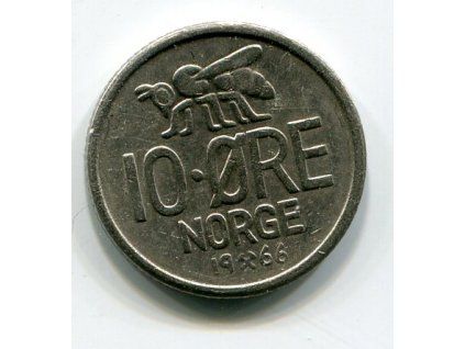 NORSKO. 10 öre 1966.