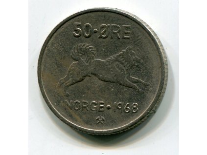 NORSKO. 50 öre 1968.