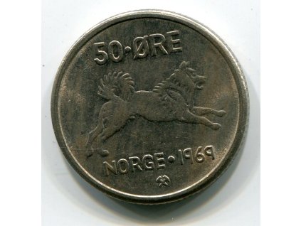 NORSKO. 50 öre 1969. KM-408.