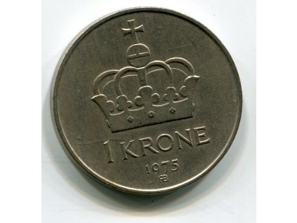NORSKO. 1 krone 1975. KM-419