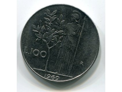 ITÁLIE. 100 lire 1969.