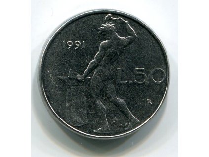ITÁLIE. 50 lire 1991.