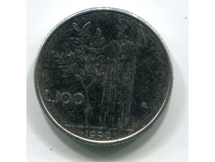 ITÁLIE. 100 lire 1990.