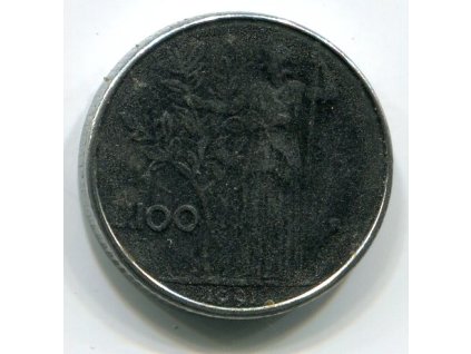 ITÁLIE. 100 lire 1991.