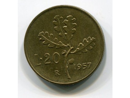 ITÁLIE. 20 lire 1957.