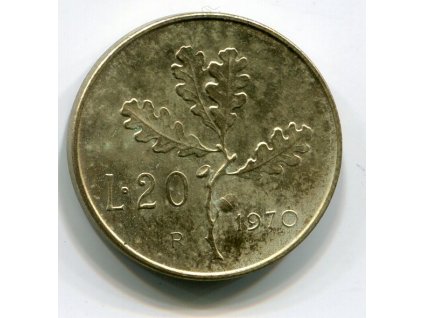 ITÁLIE. 20 lire 1970.