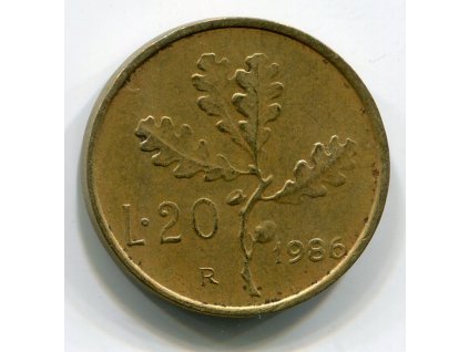 ITÁLIE. 20 lire 1986.