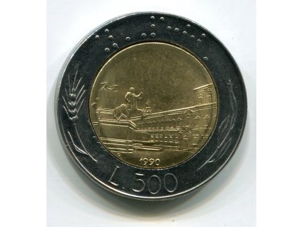 ITÁLIE. 500 lire 1990.