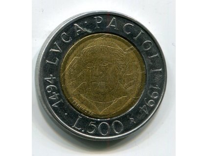 ITÁLIE. 500 lire 1994.