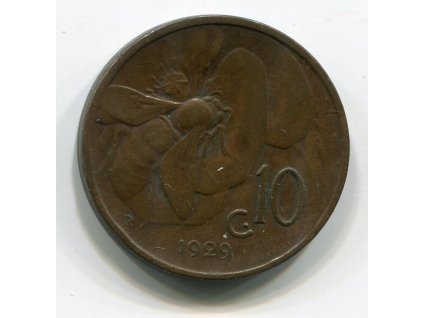 ITÁLIE. 10 centesimi 1929.