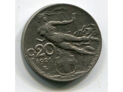 ITÁLIE. 20 centesimi 1921.