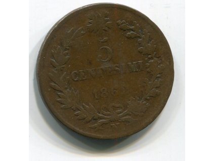 ITÁLIE. 5 centesimi 1862/N.