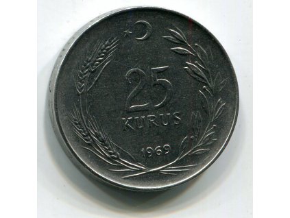 TURECKO. 25 kurus 1969. KM-892.3
