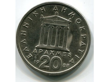 ŘECKO. 20 drachmes 1988.