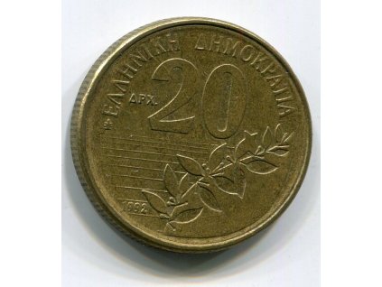ŘECKO. 20 drachmes 1992.