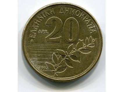 ŘECKO. 20 drachmes 1994.