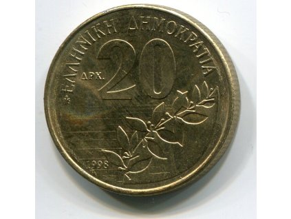 ŘECKO. 20 drachmes 1998.