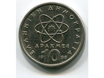 ŘECKO. 10 drachmes 1988.