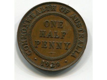 AUSTRÁLIE. 1/2 penny 1929.