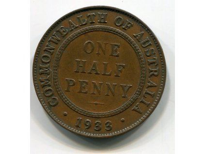 AUSTRÁLIE. 1/2 penny 1933.