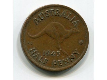 AUSTRÁLIE. 1/2 penny 1943.