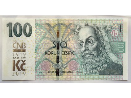 ČESKO. 100 korun 2018 s přetiskem ČNB. Série M 21. Hej. CZ 33.