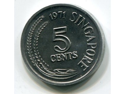 SINGAPUR. 5 cents 1971. Ryba.