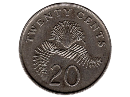 SINGAPUR. 20 cents 1996.