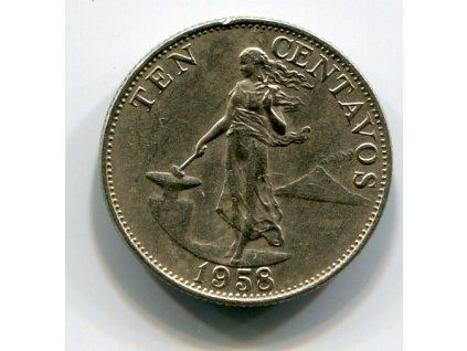 FILIPÍNY. 10 centavos 1958.