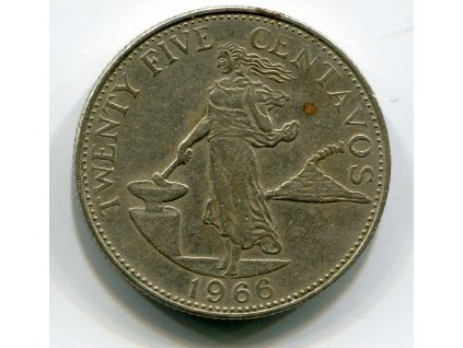 FILIPÍNY. 25 centavos 1966.