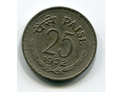 INDIE. 25 paise 1972, b.zn.