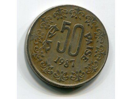 INDIE. 50 paise 1987, tečka.