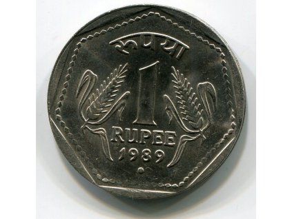 INDIE. 1 rupee 1989, tečka.
