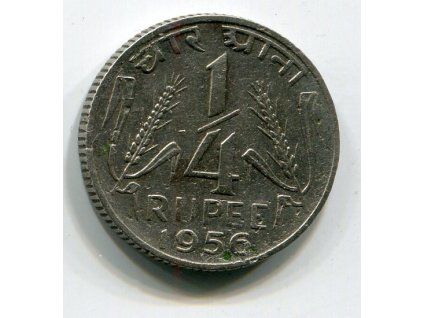 INDIE. 1/4 rupee 1956, b.zn.
