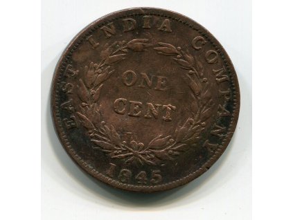 Východoindická společnost - STRAITS SETTLEMENTS. 1 cent 1845.