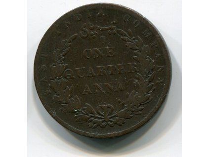 Východoindická společnost. 1/4 anna 1858.