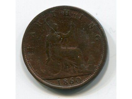 VELKÁ BRITÁNIE. 1 farthing 1860.