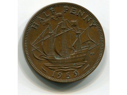 VELKÁ BRITÁNIE. 1/2 penny 1959.