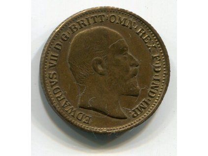 VELKÁ BRITÁNIE. Herní žeton. Král Edward VII. Napodobenina zlatého sovereignu 1909.