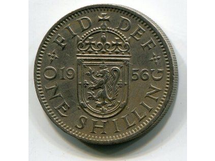 VELKÁ BRITÁNIE. 1 shilling 1956. Skotský znak.