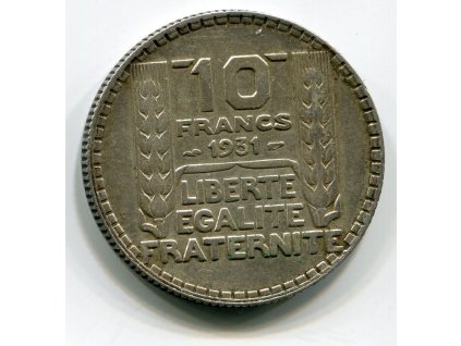 FRANCIE. 10 francs 1931. Ag.