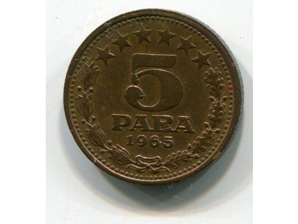 JUGOSLÁVIE. 5 para 1965. KM-42.