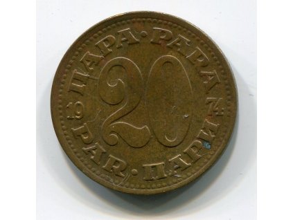 JUGOSLÁVIE. 20 para 1974.
