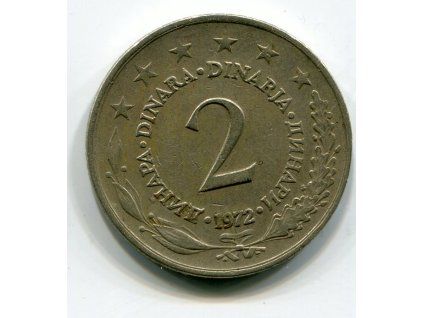 JUGOSLÁVIE. 2 dinara 1972.