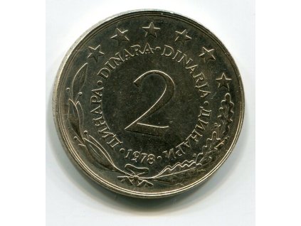 JUGOSLÁVIE. 2 dinara 1978.