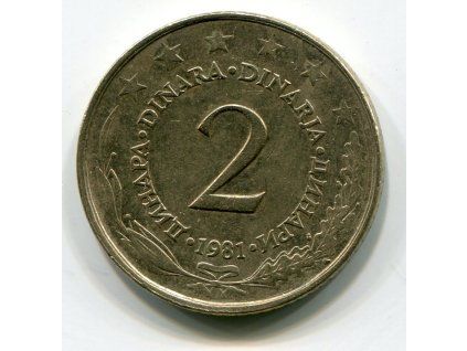 JUGOSLÁVIE. 2 dinara 1981.