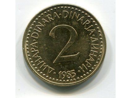 JUGOSLÁVIE. 2 dinara 1985.