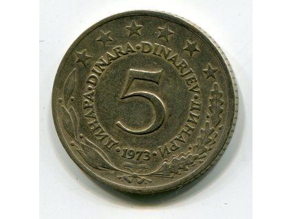 JUGOSLÁVIE. 5 dinara 1973.